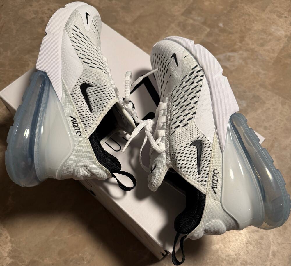 Nike Air Max 270 White Black Women's Size 8 Sneaker AH6789-100 Brand New NIB